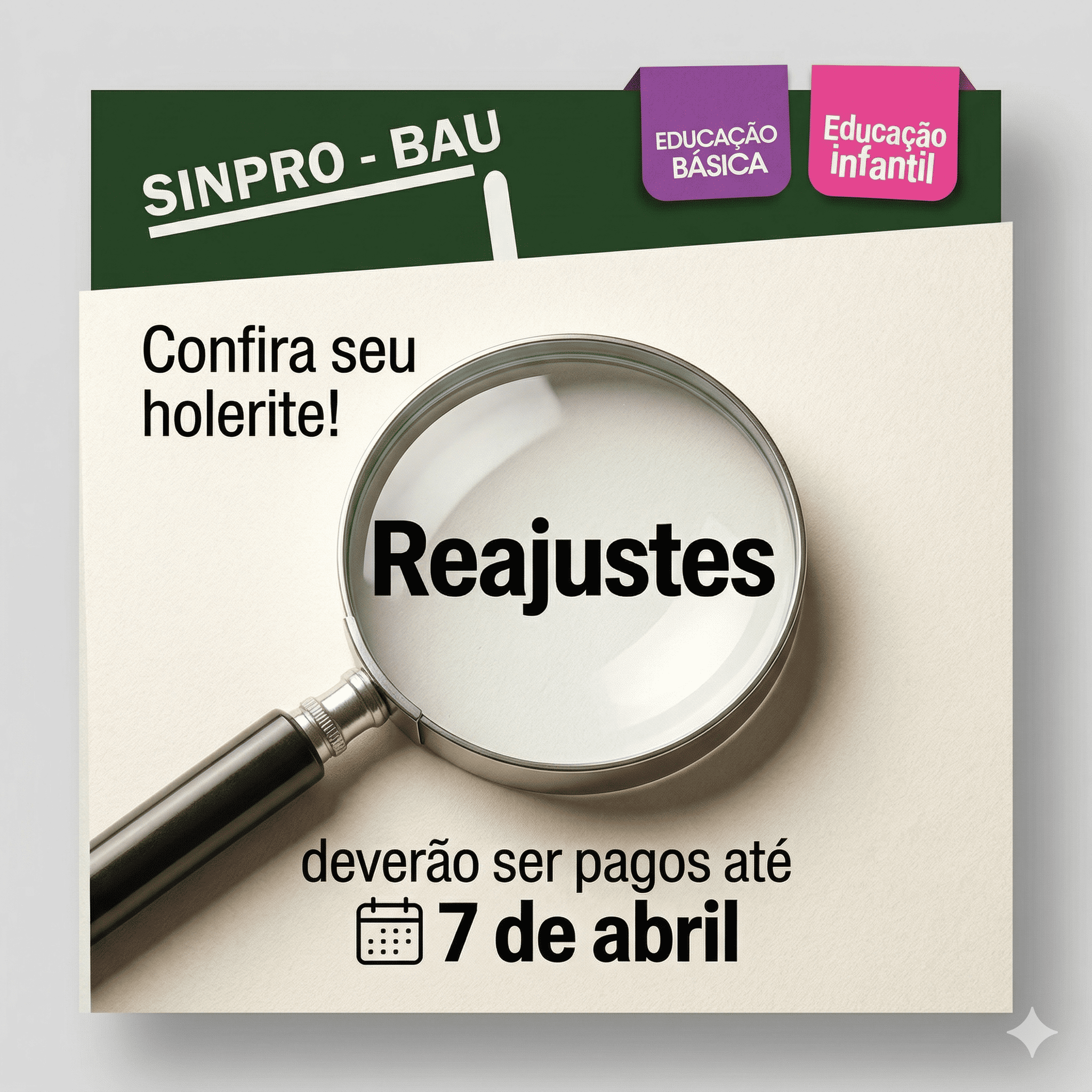 Reajustes deverão ser pagos até 7 de abril