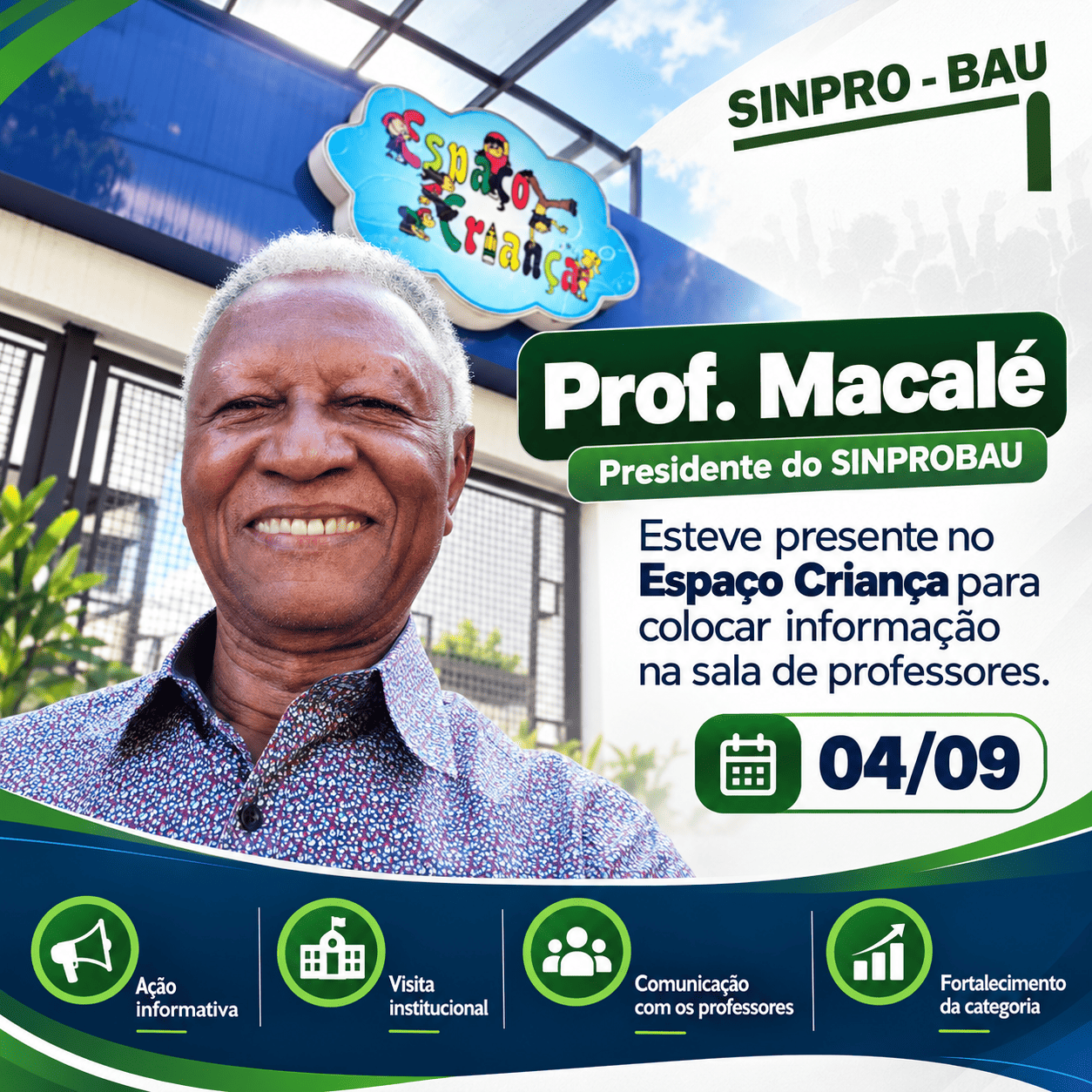 SINPROBAU presente no Espaço Criança – 04/09/2026
